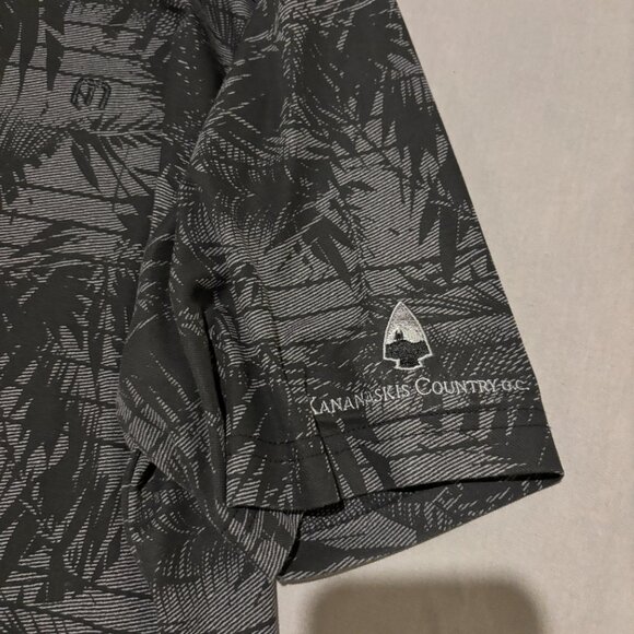 Travis Matthew Polo Shirt Large Black Floral Lightweight Golf Outdoor - Picture 3 of 7